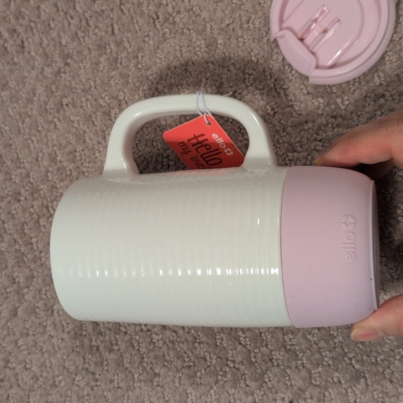 Ello White and Pink Ceramic Travel Mug 14 Oz NWT - Picture 7 of 8